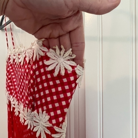 Vintage Eloise Curtis 60’s daisy, gingham and lace 2 piece maxi dress size small - Picture 9 of 16